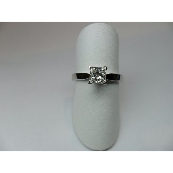 Princess Solitaire White Gold 0.74 crt.